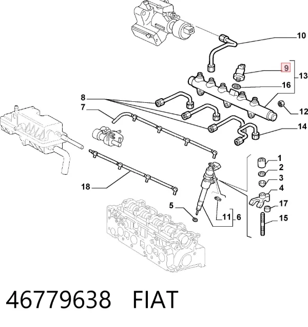 Sensor de presión de combustible 46779638 Fiat/Alfa/Lancia