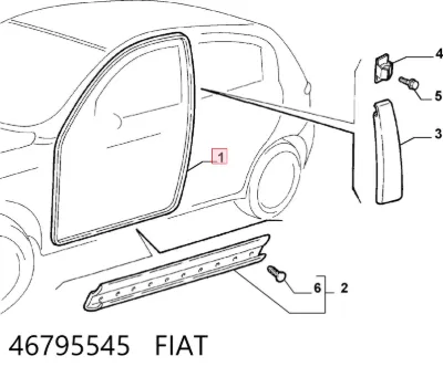 Junta de puerta delantera izquierda (en carrocería) FIAT 46795545