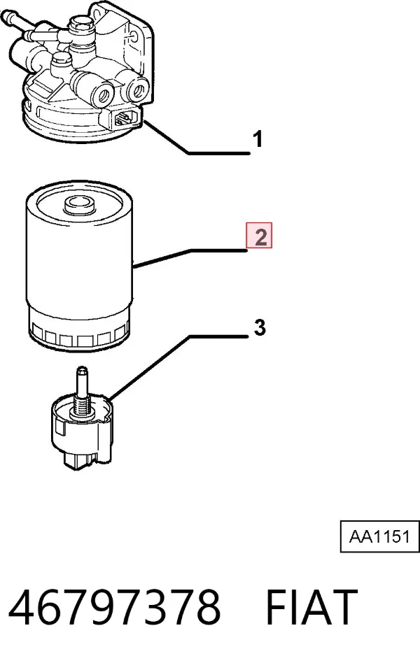 Filtro de combustible 46797378 Fiat/Alfa/Lancia