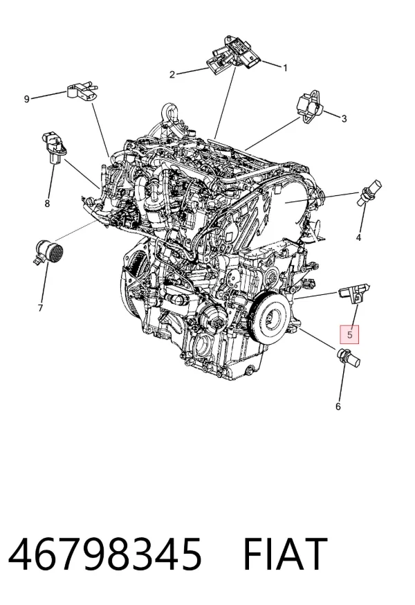 Sensor de cigüeñal 46798345 Fiat/Alfa/Lancia