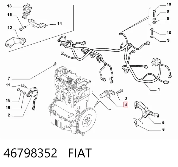 Sensor de cigüeñal 46798352 Fiat/Alfa/Lancia