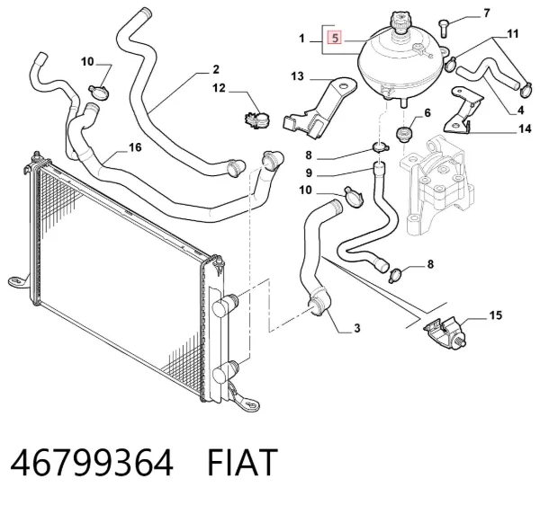 Tapón depósito de refrigerante 46799364 Fiat/Alfa/Lancia