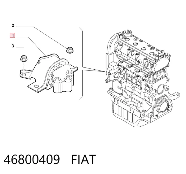 Soporte de motor derecho 46800409 Fiat/Alfa/Lancia