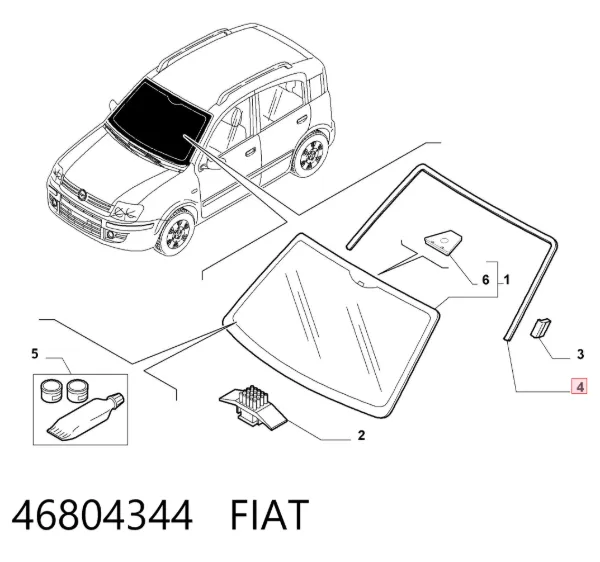 Junta de parabrisas Fiat Panda II
