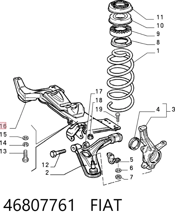Puente delantero 46807761 Fiat/Alfa/Lancia