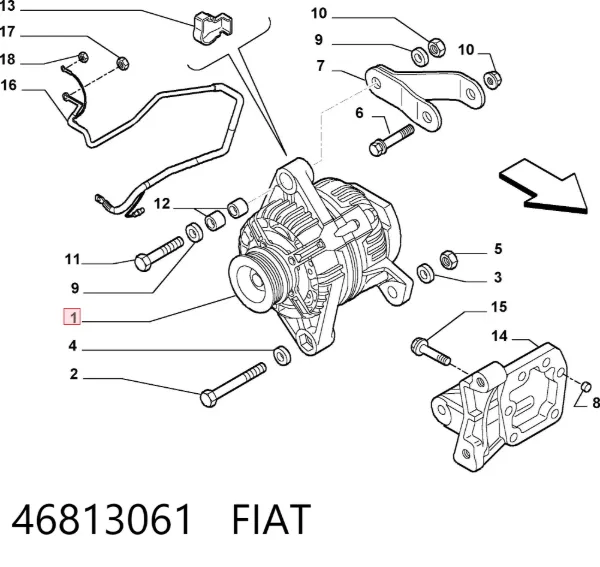 Alternador 46813061 Fiat/Alfa/Lancia