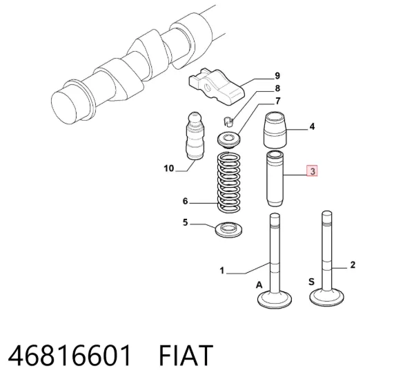 Guía de válvula 46816601 Fiat/Alfa/Lancia