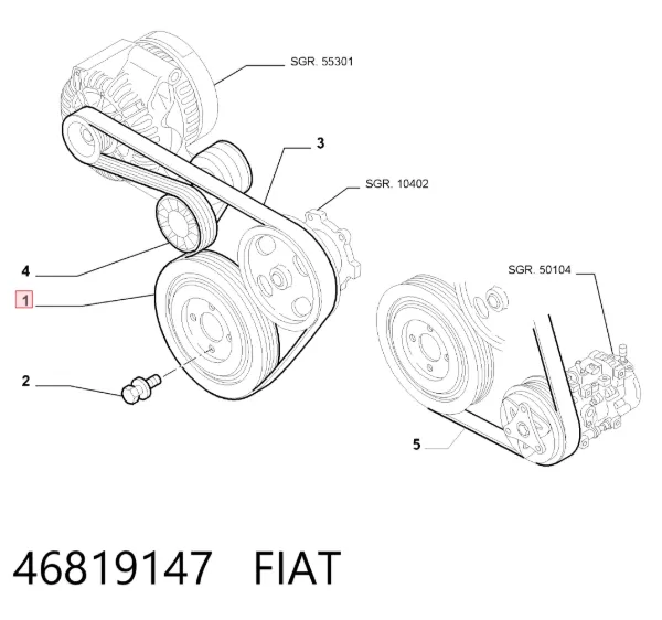 Polea de cigüeñal 46819147 Fiat/Alfa/Lancia