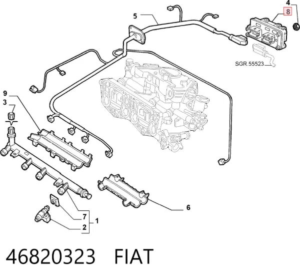 Módulo de control de inyección de combustible (ECU) 46820323 Fiat/Alfa/Lancia