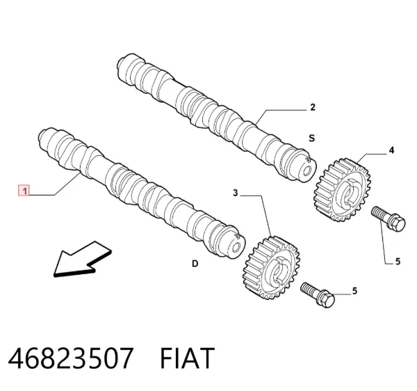 Árbol de levas de escape 46823507 Fiat/Alfa/Lancia