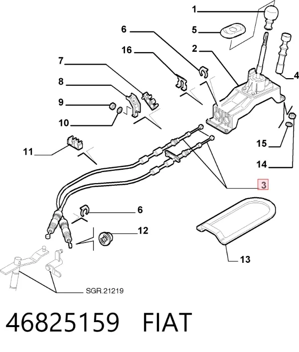 Cables de caja de cambios 46825159 Fiat/Alfa/Lancia