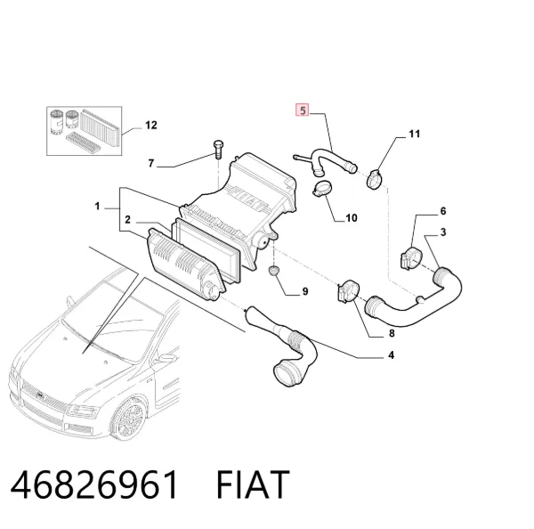 Tubo de ventilación del cárter 46826961 Fiat/Alfa/Lancia