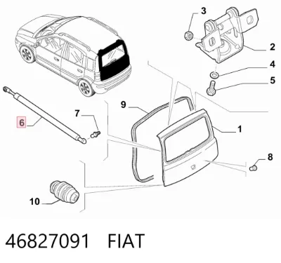 Amortiguador de la tapa del maletero FIAT 46827091