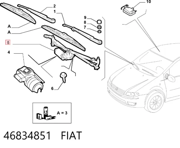 Varilla de limpiaparabrisas 46834851 Fiat/Alfa/Lancia