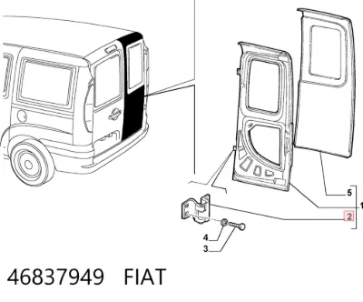 Bisagra superior izquierda de puerta trasera batiente FIAT 46837949