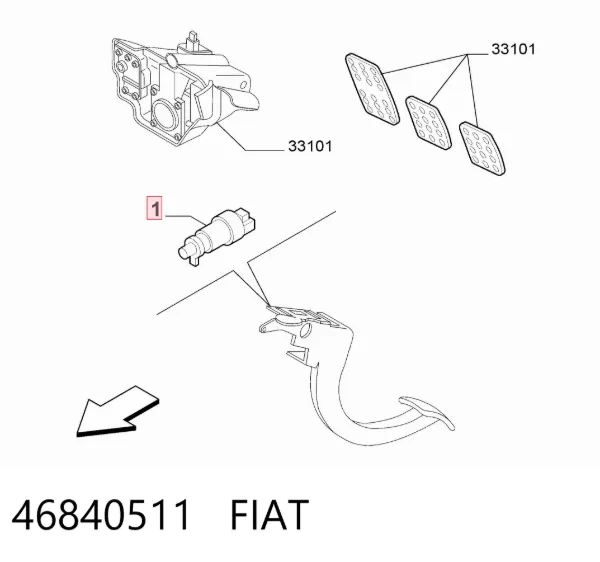 Sensor de posición del pedal de embrague 46840511 Fiat/Alfa/Lancia