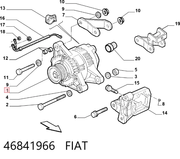 Alternador 46841966 Fiat/Alfa/Lancia
