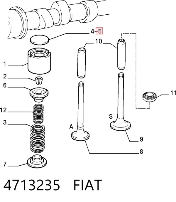 Arandela de ajuste 4713235 Fiat/Alfa/Lancia