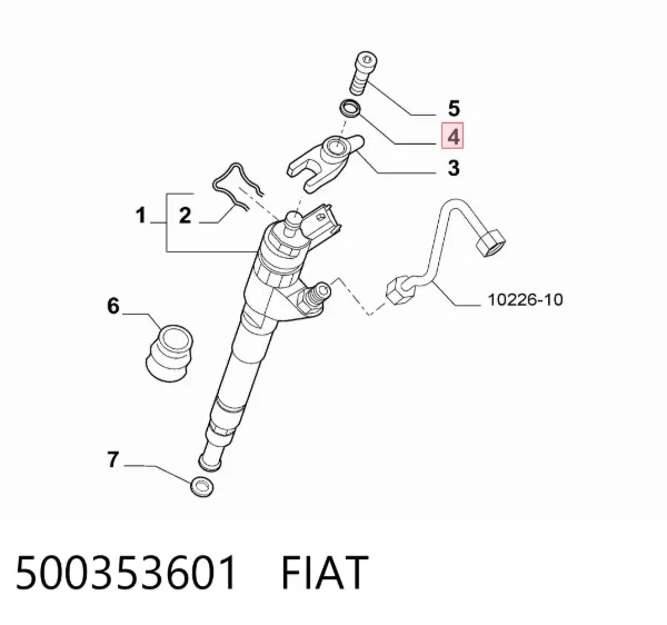 Arandela del tornillo del inyector 500353601 Fiat/Alfa/Lancia