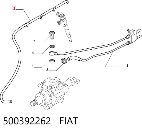 Tubería de retorno de combustible de los inyectores 500392262 Fiat/Alfa/Lancia