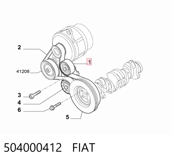 Polea inversión / guía, correa poli V 504000412 Fiat/Alfa/Lancia