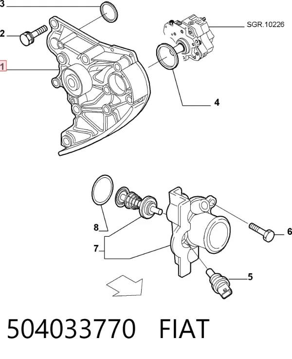 Bomba de agua 504033770 Fiat/Alfa/Lancia