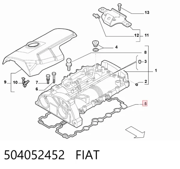 Junta tapa de balancines 504052452 Fiat/Alfa/Lancia