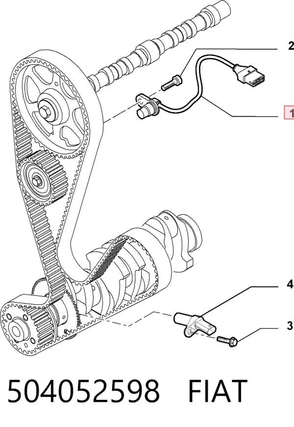 Sensor de árbol de levas 504052598 Fiat/Alfa/Lancia