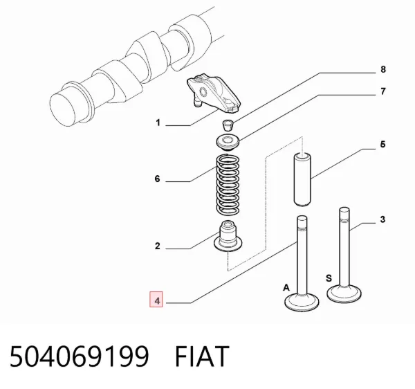 Válvulas de admisión 504069199 Fiat/Alfa/Lancia