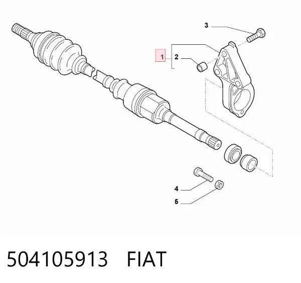 Soporte del rodamiento intermedio del semieje delantero 504105913 Fiat/Alfa/Lancia