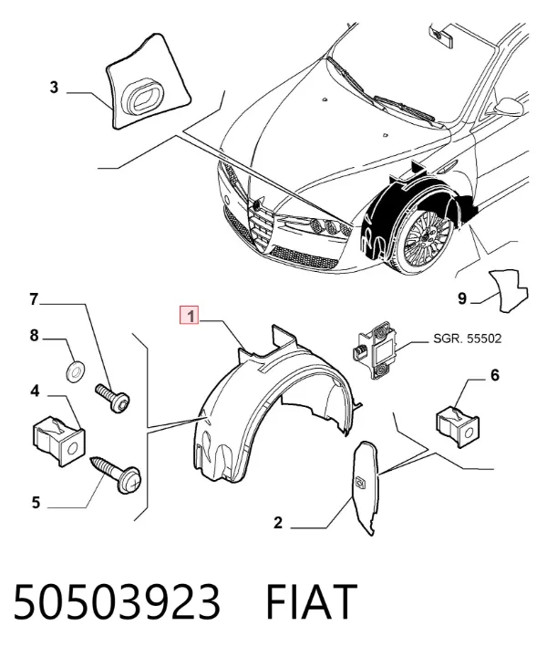 Paso rueda 50503923 Fiat/Alfa/Lancia