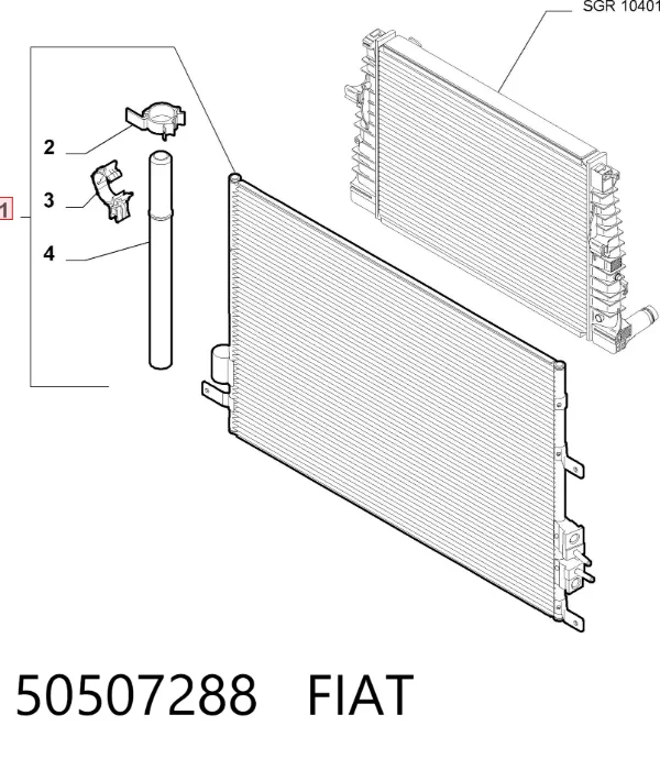 Condensador aire acondicionado 50507288 Fiat/Alfa/Lancia