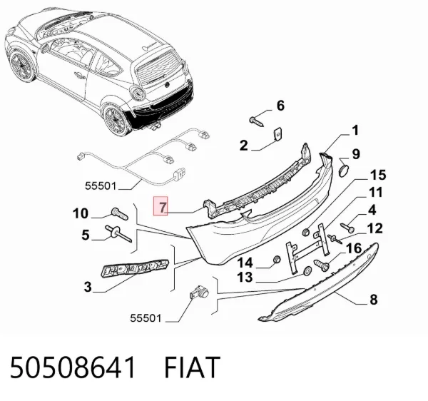 Refuerzo parachoques trasero Alfa Romeo Mito 955