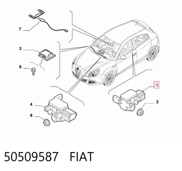Sensor de airbag delantero 50509587 Fiat/Alfa/Lancia