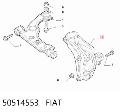 Mangueta delantera izquierda FIAT 50514553