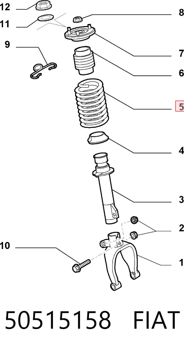 Muelle delantero 50515158 Fiat/Alfa/Lancia