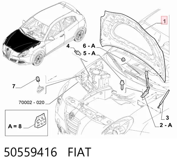 Capó 50559416 Fiat/Alfa/Lancia