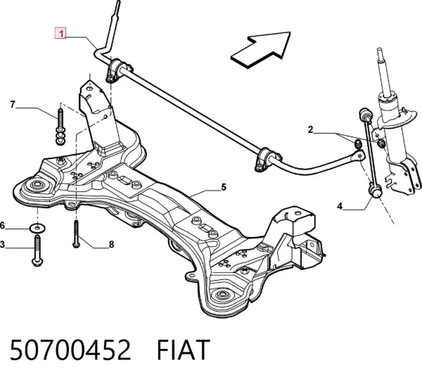 Estabilizador delantero 50700452 Fiat/Alfa/Lancia