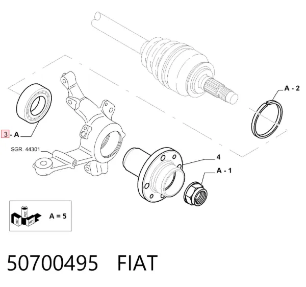 Cojinete de rueda delantero 50700495 Fiat/Alfa/Lancia