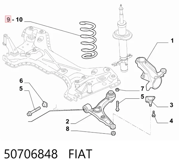 Muelle delantero 50706848 Fiat/Alfa/Lancia