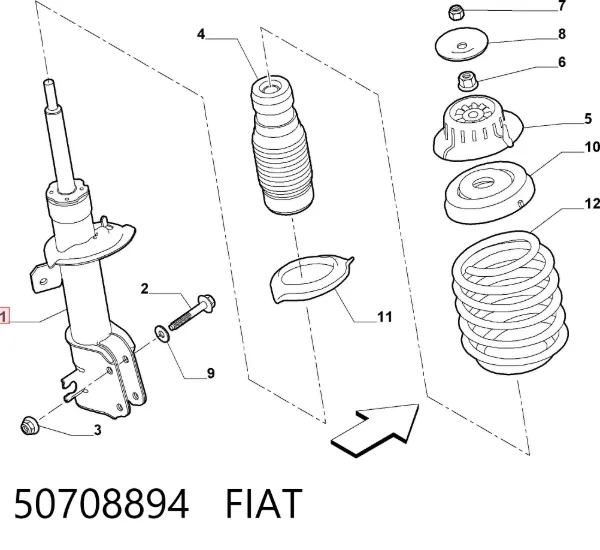 Amortiguador 50708894 Fiat/Alfa/Lancia