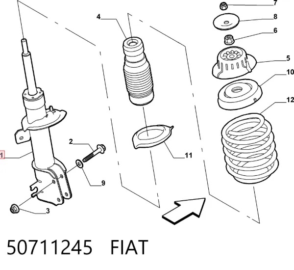Amortiguador 50711245 Fiat/Alfa/Lancia