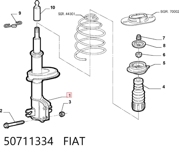 Amortiguador 50711334 Fiat/Alfa/Lancia