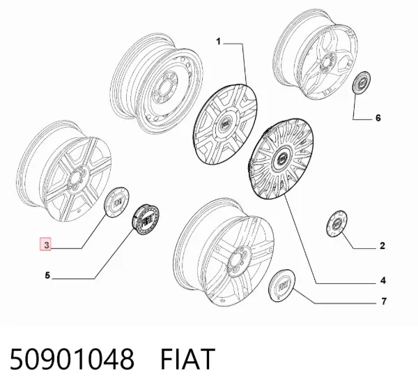 Tapacubos 50901048 Fiat/Alfa/Lancia