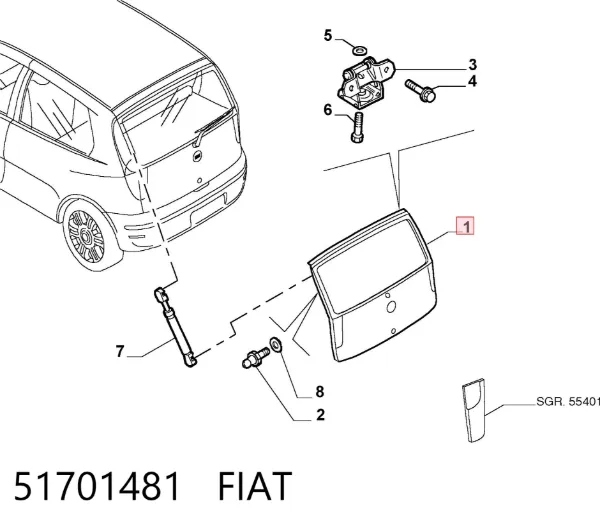 Puerta trasera 51701481 Fiat/Alfa/Lancia