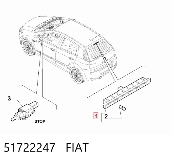 Tercera luz de freno 51722247 Fiat/Alfa/Lancia