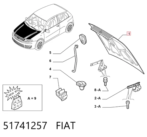 Capó 51741257 Fiat/Alfa/Lancia
