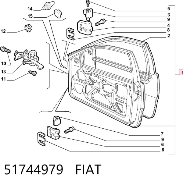 Puerta delantera izquierda 51744979 Fiat/Alfa/Lancia