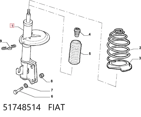 Amortiguador 51748514 Fiat/Alfa/Lancia