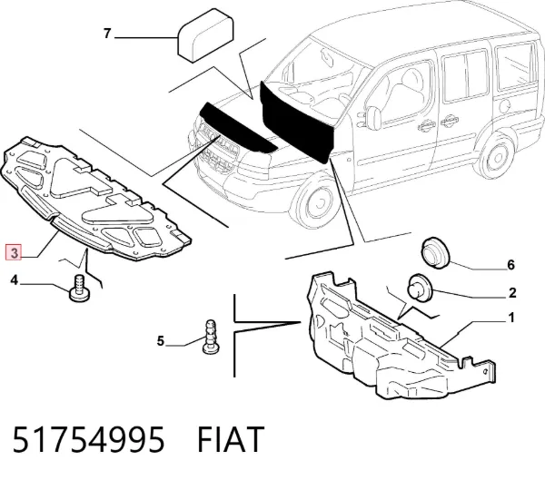 Aislamiento del Capó Fiat Doblo I